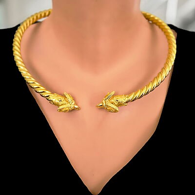 22K Gold Rams Head Necklace - 1