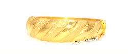 22K Gold Shiny & Matte Bands Hinged Bangle Bracelet - 8