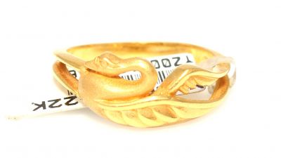 22K Gold Swan Design Ring - 2