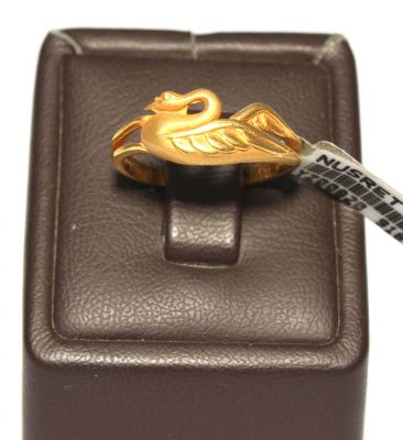 22K Gold Swan Design Ring - 6