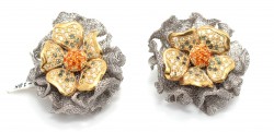 22K Gold Tulle Daisy Stud Earrings - 4