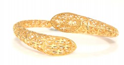 22K Gold Twins Stars Bangle Bracelet - 6