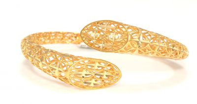 22K Gold Twins Stars Bangle Bracelet - 6