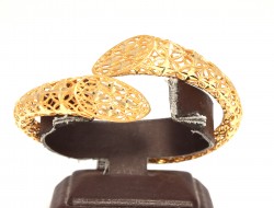 22K Gold Twins Stars Bangle Bracelet - 7