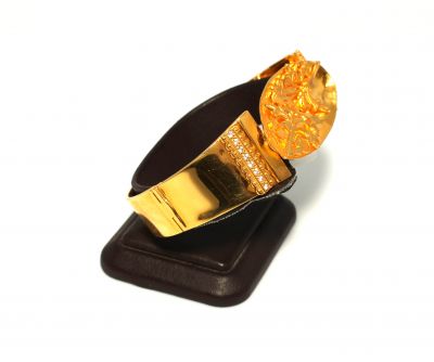22K Gold Vase & Flowers Bangle Bracelet - 6