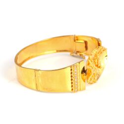 22K Gold Vase & Flowers Bangle Bracelet - Nusrettaki (1)