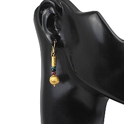 24 Ayar Altın Mistik Renkli Küre Model Küpe - 3