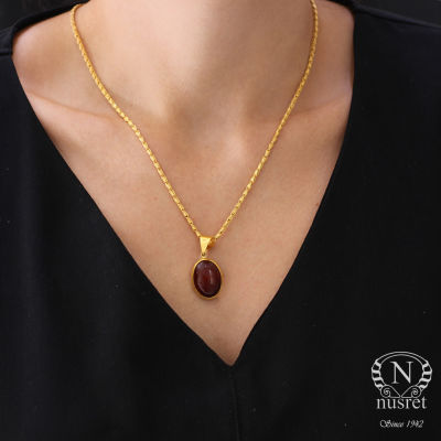 24K Gold Pendant with Agate - 4