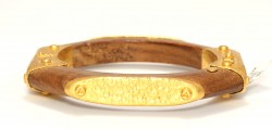 24K Gold & Wood Bangle Bracelet - 7