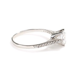 925 Ayar Gümüş 0,70 ct Görünümlü Tektaş Yüzük - 6