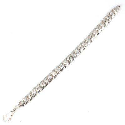925 Ayar Gümüş 10 x 13 mm Sade Zincir Bileklik - 3