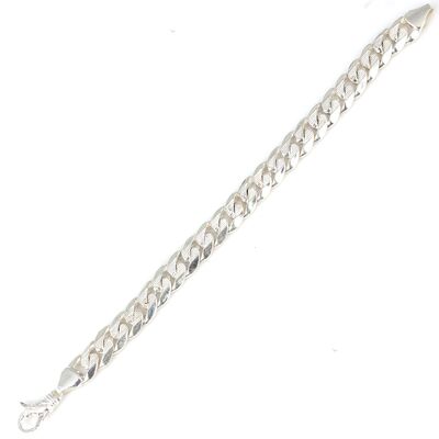 925 Ayar Gümüş 10 x 13,5 mm Zincir Bileklik - 3