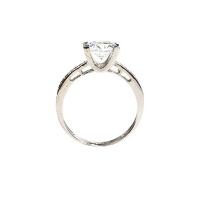 925 Ayar Gümüş 1,35 ct Görünümlü Tektaş Yüzük - 4