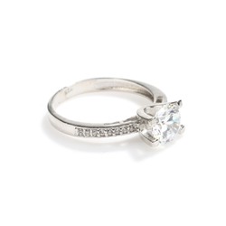 925 Ayar Gümüş 1,35 ct Görünümlü Tektaş Yüzük - 6