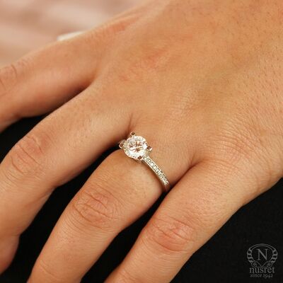 925 Ayar Gümüş 1,35 ct Görünümlü Tektaş Yüzük - 8