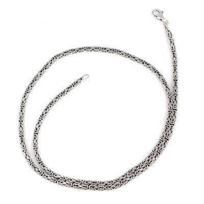 925 Ayar Gümüş 2,5 Mm Kare Kral Zincir Kolye, 45 Cm - 1