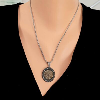 925 Ayar Gümüş & Bronz Hz. Davut Mührü Kolye Ucu - 3