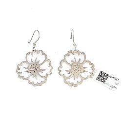 925 Silver Hortensia Filigree Drop Earrings - Nusrettaki