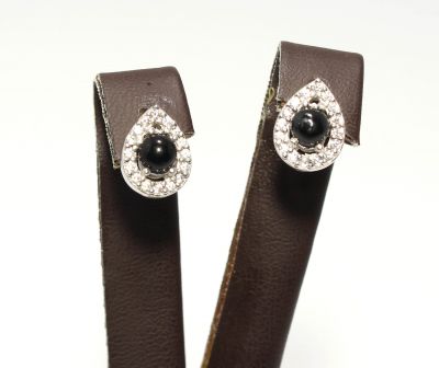 925 Silver Entourage Onyx Drop Earrings - 3