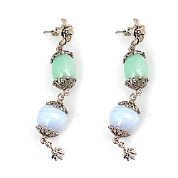 Silver Flower Design Filigree Earrings - Nusrettaki