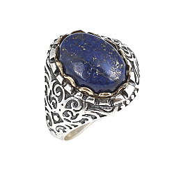 925 Ayar Gümüş Oval Lapis Taşlı Konstantin Yüzük - Nusrettaki