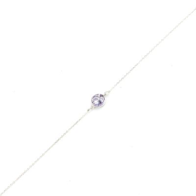 925 Sterling Silver İnfinity Design Bracelet with Amethyst - 2