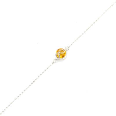 925 Sterling Silver İnfinity Design Bracelet with Citrine - 2