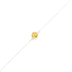 925 Sterling Silver İnfinity Design Bracelet with Citrine - 3