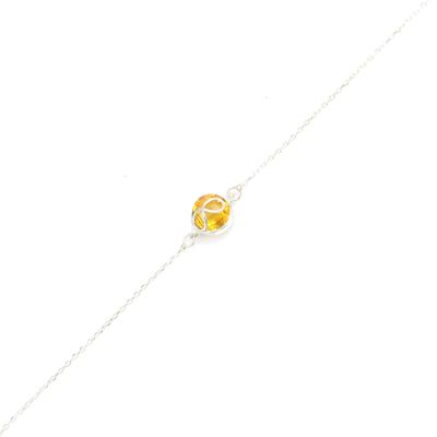 925 Sterling Silver İnfinity Design Bracelet with Citrine - 3