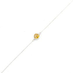 925 Sterling Silver İnfinity Design Bracelet with Citrine - 4