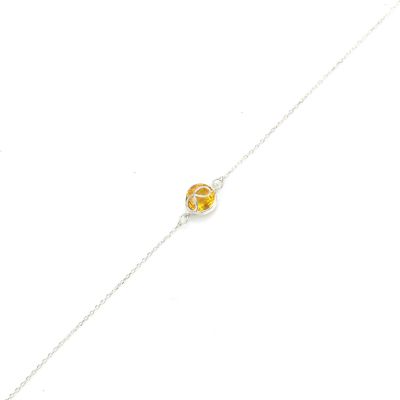 925 Sterling Silver İnfinity Design Bracelet with Citrine - 4