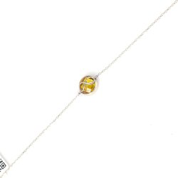 925 Sterling Silver İnfinity Design Bracelet with Citrine - 5