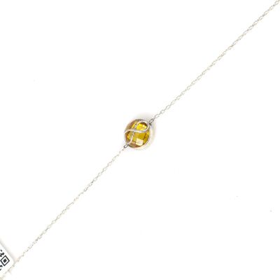 925 Sterling Silver İnfinity Design Bracelet with Citrine - 5
