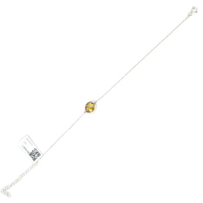 925 Sterling Silver İnfinity Design Bracelet with Citrine - 6