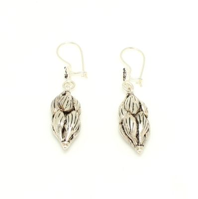 925 Silver Leaf Design Dangle Earrings - 2