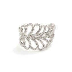 925 Ayar Gümüş Yapraklı Model Tasarım Yüzük - 4