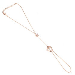 Rose Silver Star & Vav & Tulip Design Hand Ring Bracelet - Nusrettaki (1)