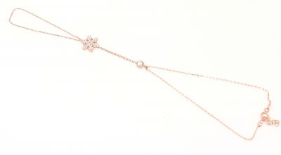 Sterling Silver Snowflake Hand Ring Bracelet - 3