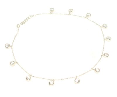 925 Sterling Silver Anklet with Stone - 4