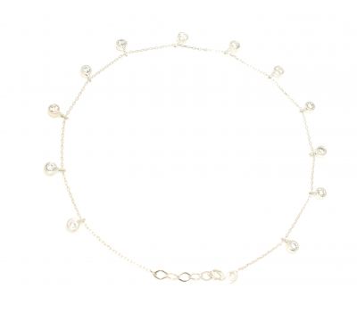 925 Sterling Silver Anklet with stone - 3