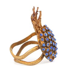 925 Sterling Silver Blue Stone Pineapple Ring - 5