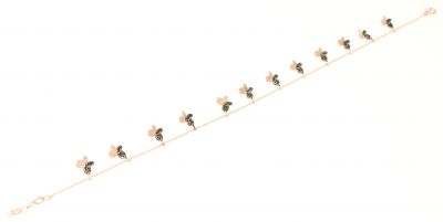 925 Sterling Silver Butterfly Anklet, Rose Gold Vermeiled - 4