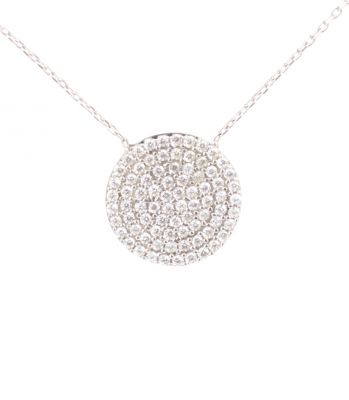 925 Sterling Silver Circle Model Necklace With Cz - 2
