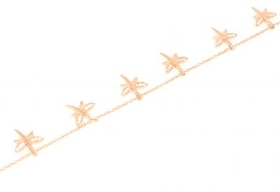 925 Sterling Silver Dragonfly Anklet - 6
