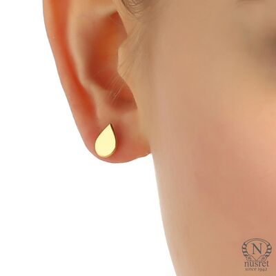 925 Sterling Silver Drop Earrings, Rose Gold Plated - 1
