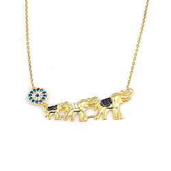 925 Sterling Silver Evil Eye & Elephant Luck Necklace - 7
