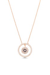 925 Sterling Silver Evil Eye in a Hoop Necklace - 5