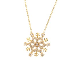 925 Sterling Silver Frozen Snowflake Pendant Necklace - 8