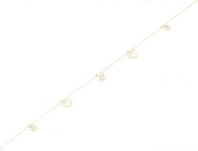 925 Sterling Silver Heart and Star Anklet - 4