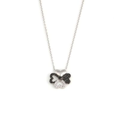 925 Sterling Silver Hearts Clover Necklace - 5